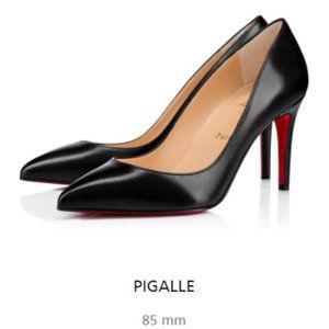 Christian Louboutin Pigalle Follies 85mm Black Leather Pumps - Size 38